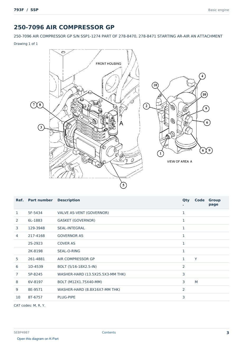 Caterpillar 793F S/N SSP Partsbook SEBP4987 (English) - sample page 3 of 10 Caterpillar 793F S/N SSP Partsbook SEBP4987 (English) - sample page 3 of 10