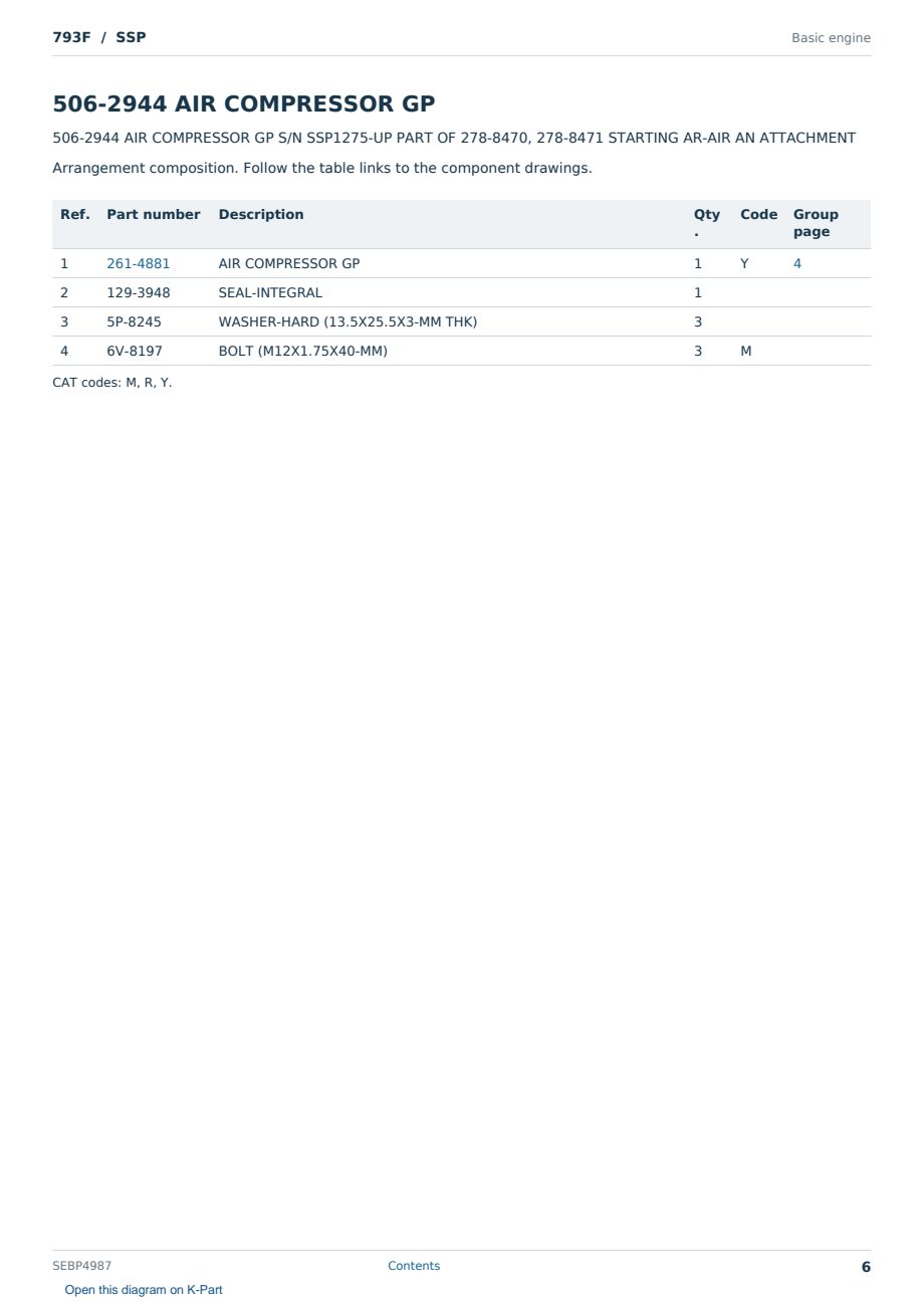 Caterpillar 793F S/N SSP Partsbook SEBP4987 (English) - sample page 6 of 10 Caterpillar 793F S/N SSP Partsbook SEBP4987 (English) - sample page 6 of 10