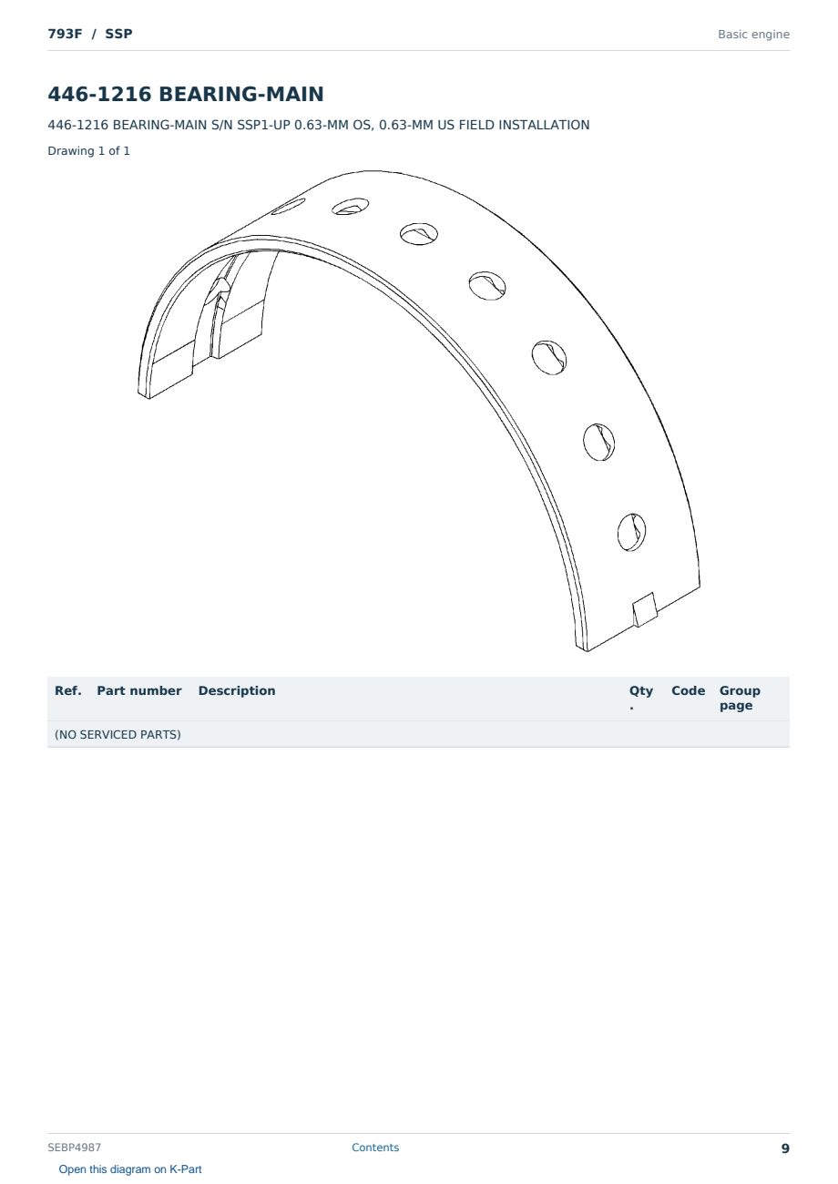 Caterpillar 793F S/N SSP Partsbook SEBP4987 (English) - sample page 9 of 10 Caterpillar 793F S/N SSP Partsbook SEBP4987 (English) - sample page 9 of 10