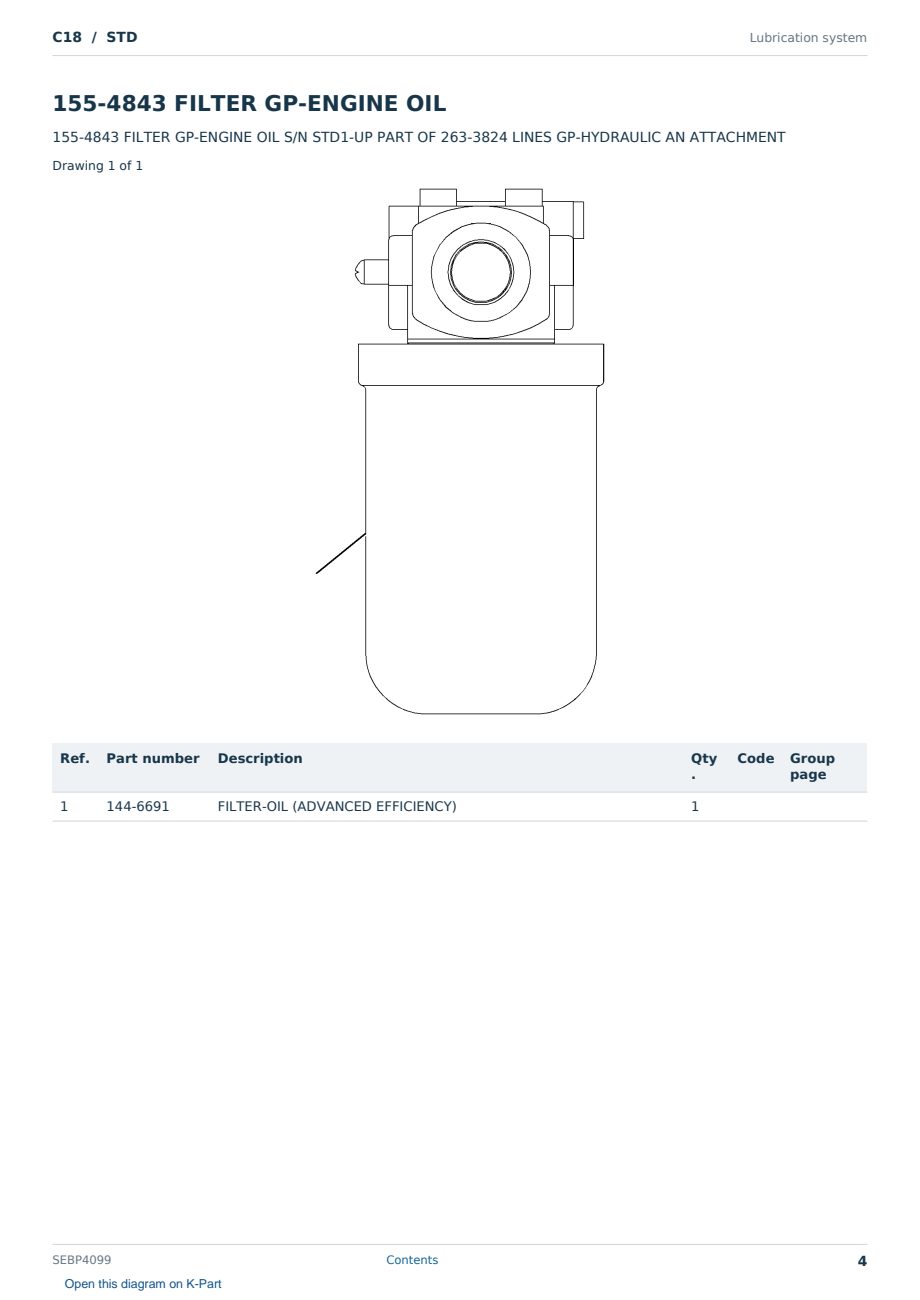 Caterpillar C18 S/N STD Partsbook SEBP4099 (English) - sample page 4 of 10 Caterpillar C18 S/N STD Partsbook SEBP4099 (English) - sample page 4 of 10