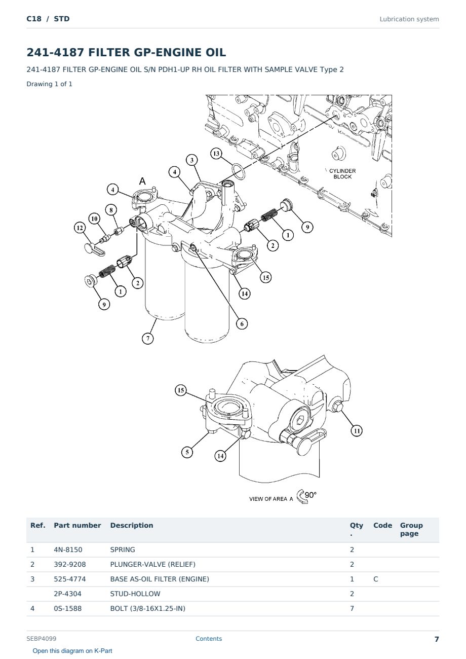 Caterpillar C18 S/N STD Partsbook SEBP4099 (English) - sample page 7 of 10 Caterpillar C18 S/N STD Partsbook SEBP4099 (English) - sample page 7 of 10