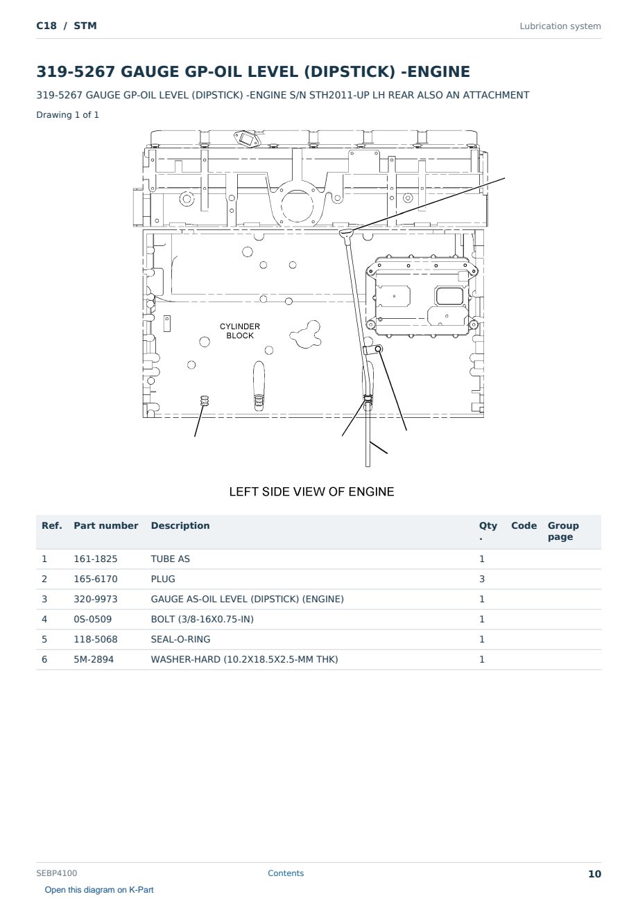 Caterpillar C18 S/N STM Partsbook SEBP4100 (English) - sample page 10 of 10 Caterpillar C18 S/N STM Partsbook SEBP4100 (English) - sample page 10 of 10