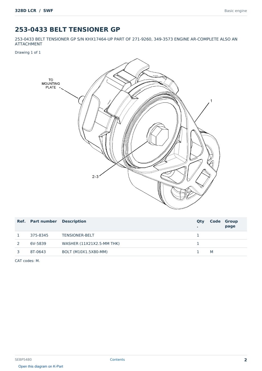Caterpillar 328D LCR S/N SWF Partsbook SEBP5480 (English) - sample page 2 of 10 Caterpillar 328D LCR S/N SWF Partsbook SEBP5480 (English) - sample page 2 of 10