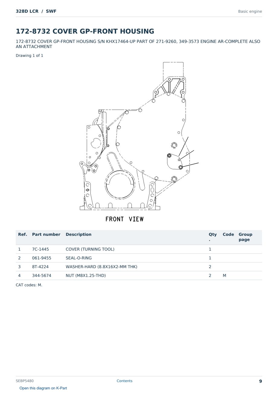 Caterpillar 328D LCR S/N SWF Partsbook SEBP5480 (English) - sample page 9 of 10 Caterpillar 328D LCR S/N SWF Partsbook SEBP5480 (English) - sample page 9 of 10