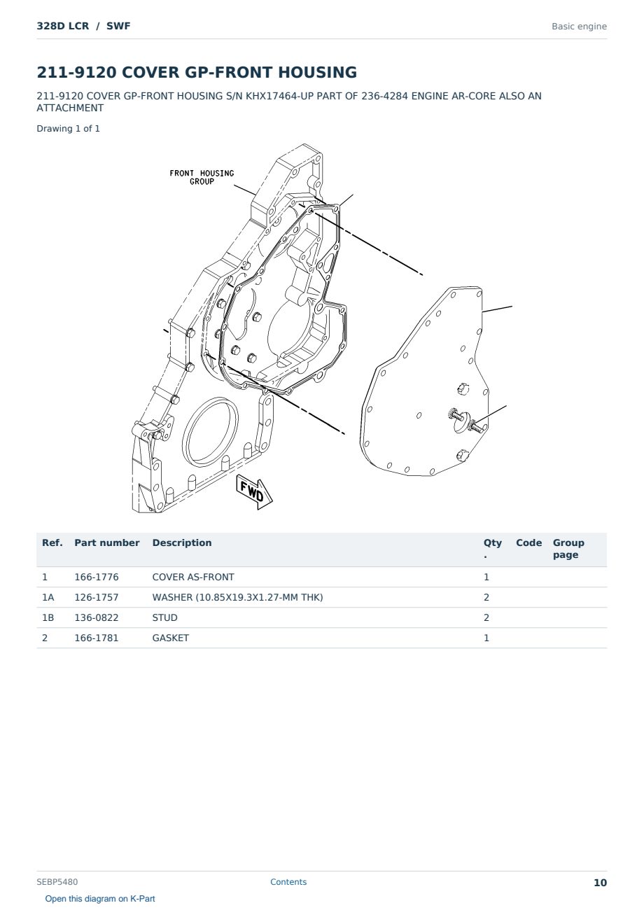 Caterpillar 328D LCR S/N SWF Partsbook SEBP5480 (English) - sample page 10 of 10 Caterpillar 328D LCR S/N SWF Partsbook SEBP5480 (English) - sample page 10 of 10
