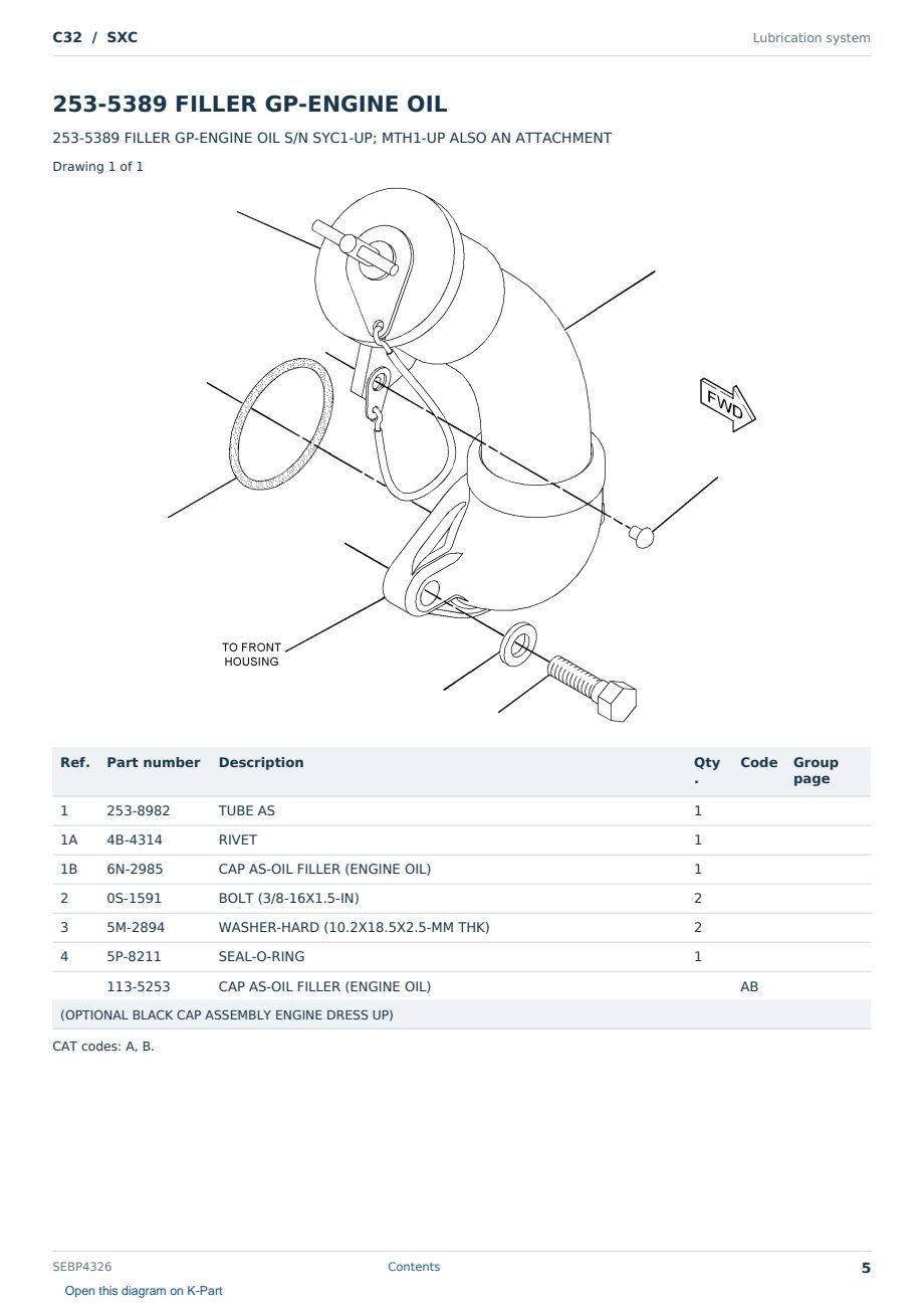 Caterpillar C32 S/N SXC Partsbook SEBP4326 (English) - sample page 5 of 10 Caterpillar C32 S/N SXC Partsbook SEBP4326 (English) - sample page 5 of 10