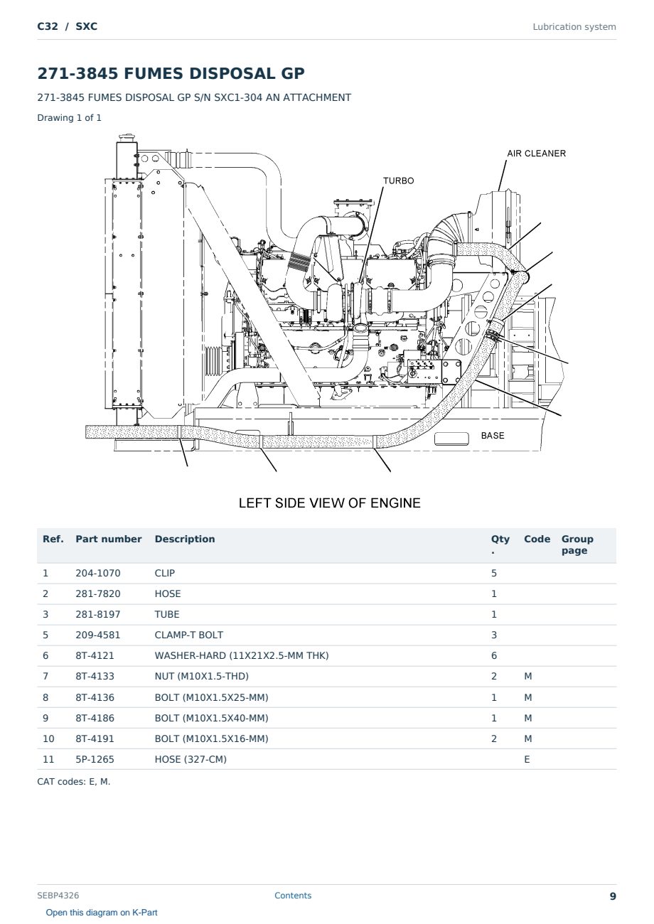 Caterpillar C32 S/N SXC Partsbook SEBP4326 (English) - sample page 9 of 10 Caterpillar C32 S/N SXC Partsbook SEBP4326 (English) - sample page 9 of 10