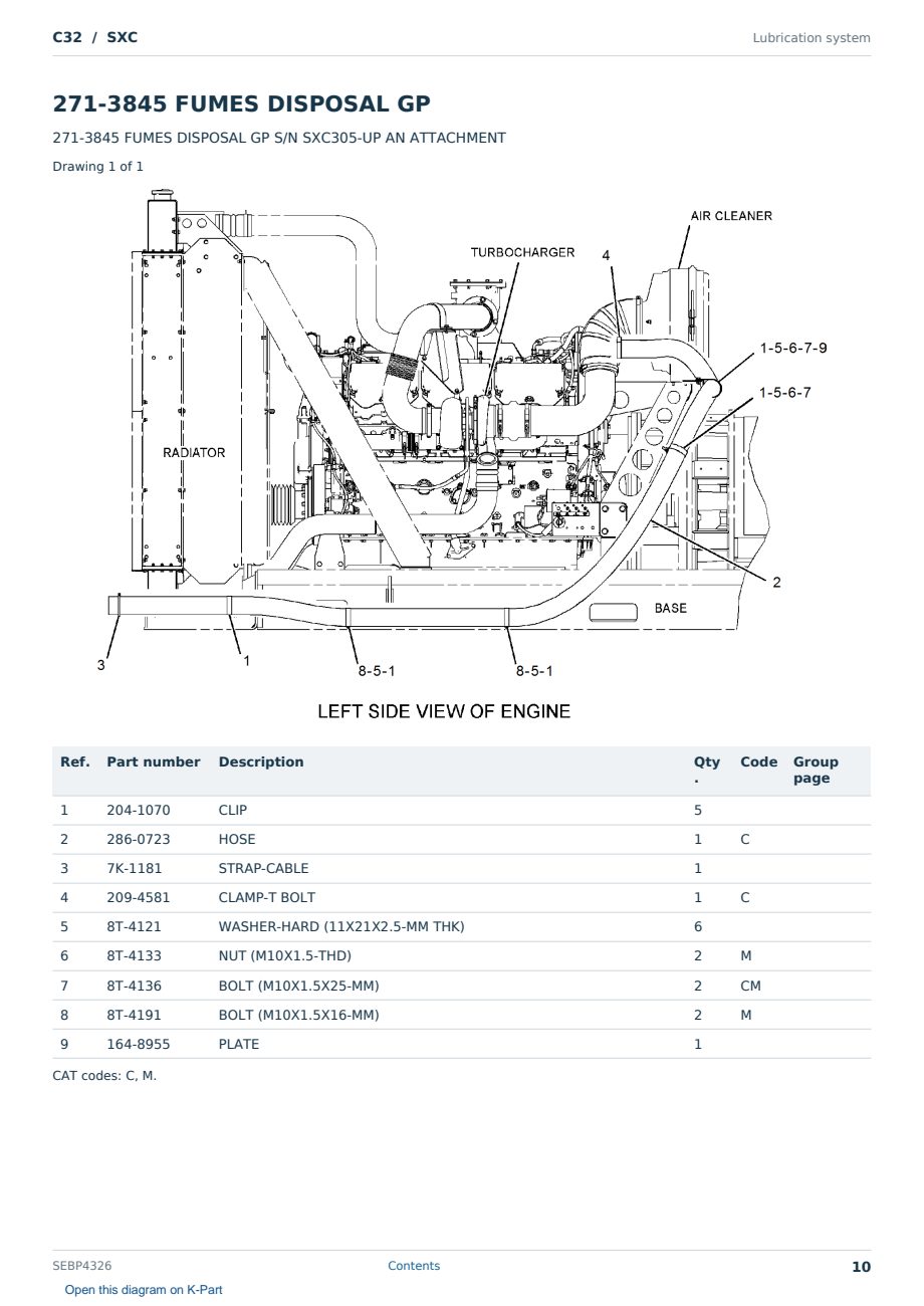 Caterpillar C32 S/N SXC Partsbook SEBP4326 (English) - sample page 10 of 10 Caterpillar C32 S/N SXC Partsbook SEBP4326 (English) - sample page 10 of 10