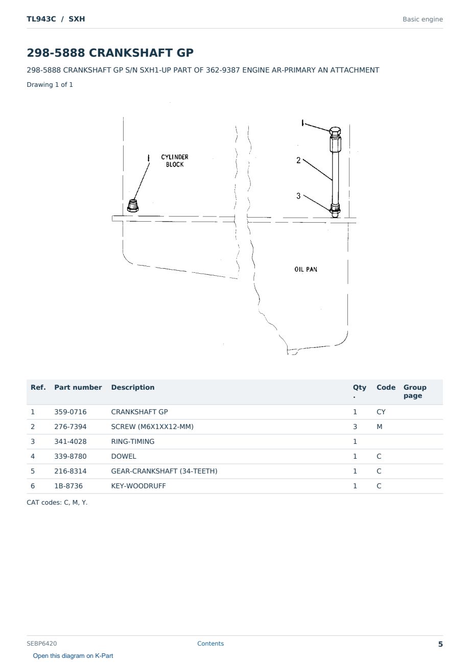 Caterpillar TL943C S/N SXH Partsbook SEBP6420 (English) - sample page 5 of 10 Caterpillar TL943C S/N SXH Partsbook SEBP6420 (English) - sample page 5 of 10