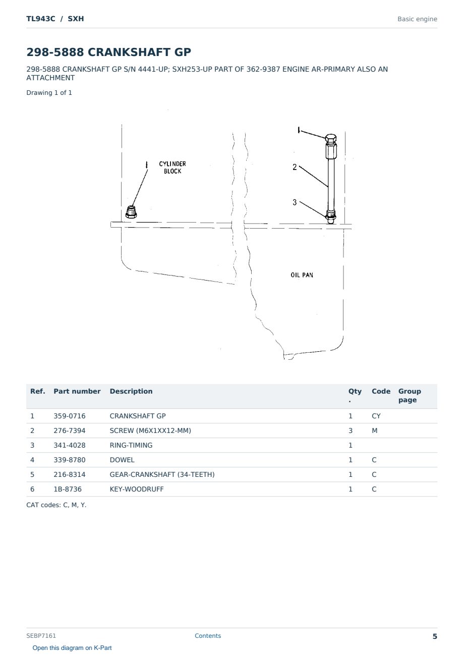Caterpillar TL943C S/N SXH Partsbook SEBP7161 (English) - sample page 5 of 10 Caterpillar TL943C S/N SXH Partsbook SEBP7161 (English) - sample page 5 of 10
