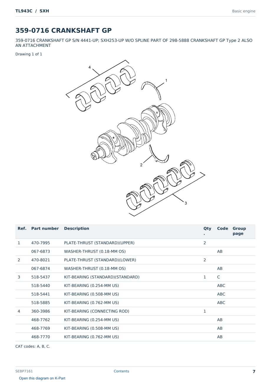 Caterpillar TL943C S/N SXH Partsbook SEBP7161 (English) - sample page 7 of 10 Caterpillar TL943C S/N SXH Partsbook SEBP7161 (English) - sample page 7 of 10