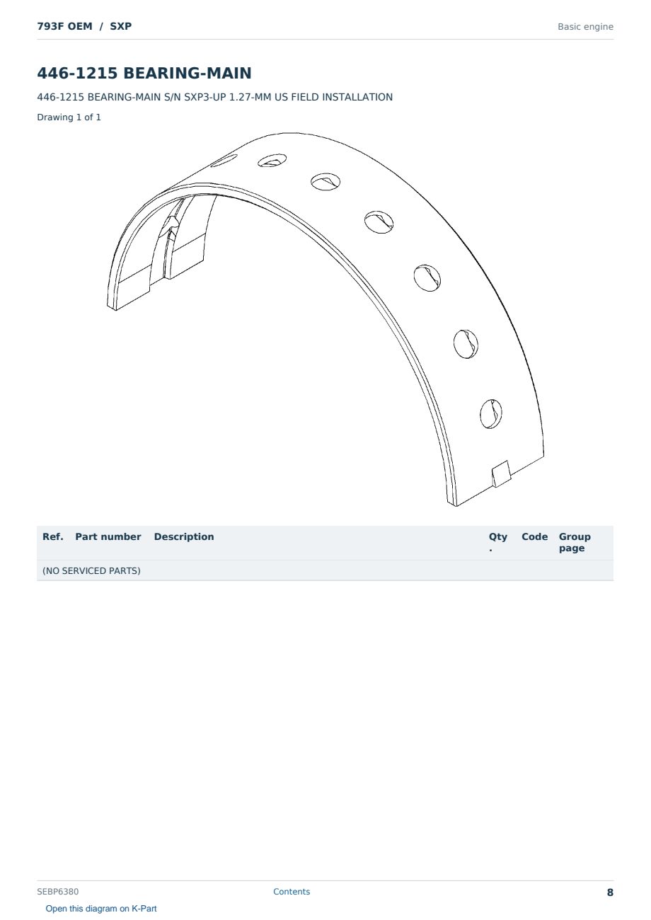 Caterpillar 793F OEM S/N SXP Partsbook SEBP6380 (English) - sample page 8 of 10 Caterpillar 793F OEM S/N SXP Partsbook SEBP6380 (English) - sample page 8 of 10