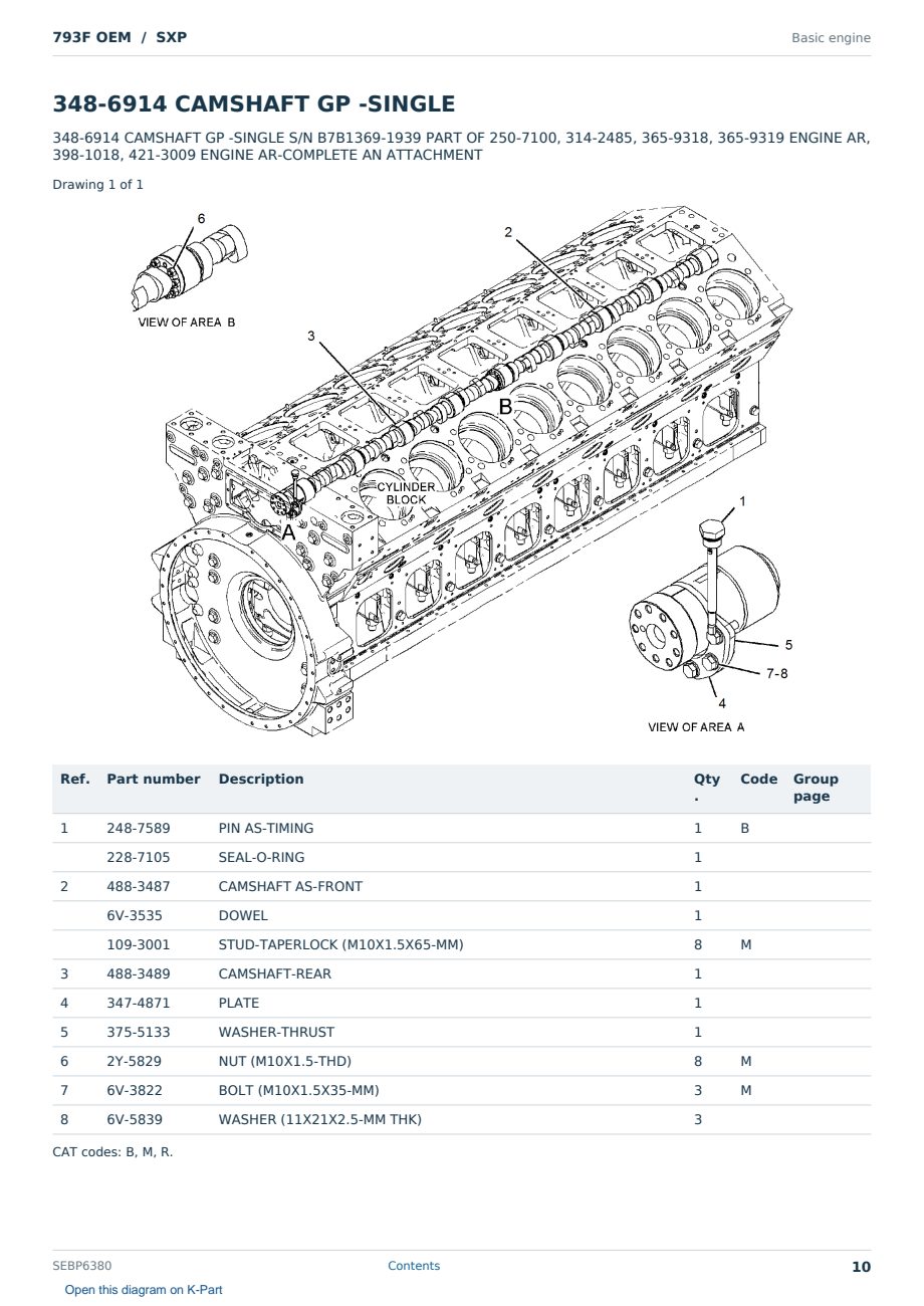 Caterpillar 793F OEM S/N SXP Partsbook SEBP6380 (English) - sample page 10 of 10 Caterpillar 793F OEM S/N SXP Partsbook SEBP6380 (English) - sample page 10 of 10