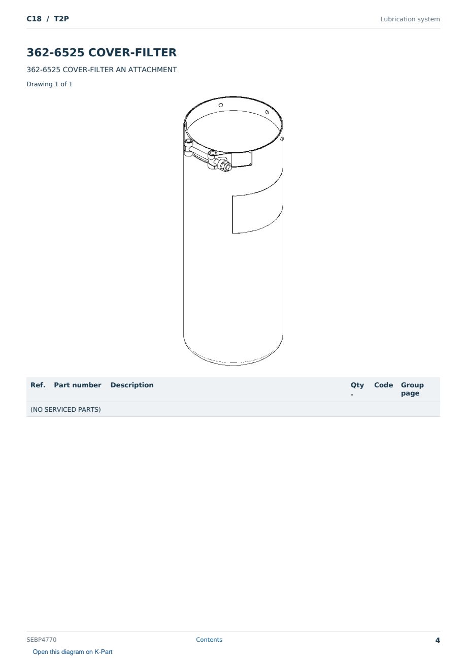 Caterpillar C18 S/N T2P Partsbook SEBP4770 (English) - sample page 4 of 10 Caterpillar C18 S/N T2P Partsbook SEBP4770 (English) - sample page 4 of 10