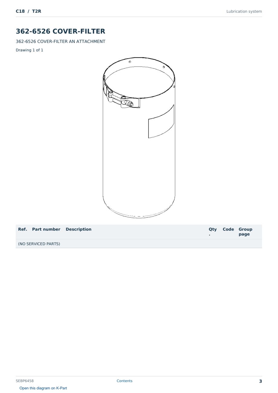 Caterpillar C18 S/N T2R Partsbook SEBP6458 (English) - sample page 3 of 10 Caterpillar C18 S/N T2R Partsbook SEBP6458 (English) - sample page 3 of 10