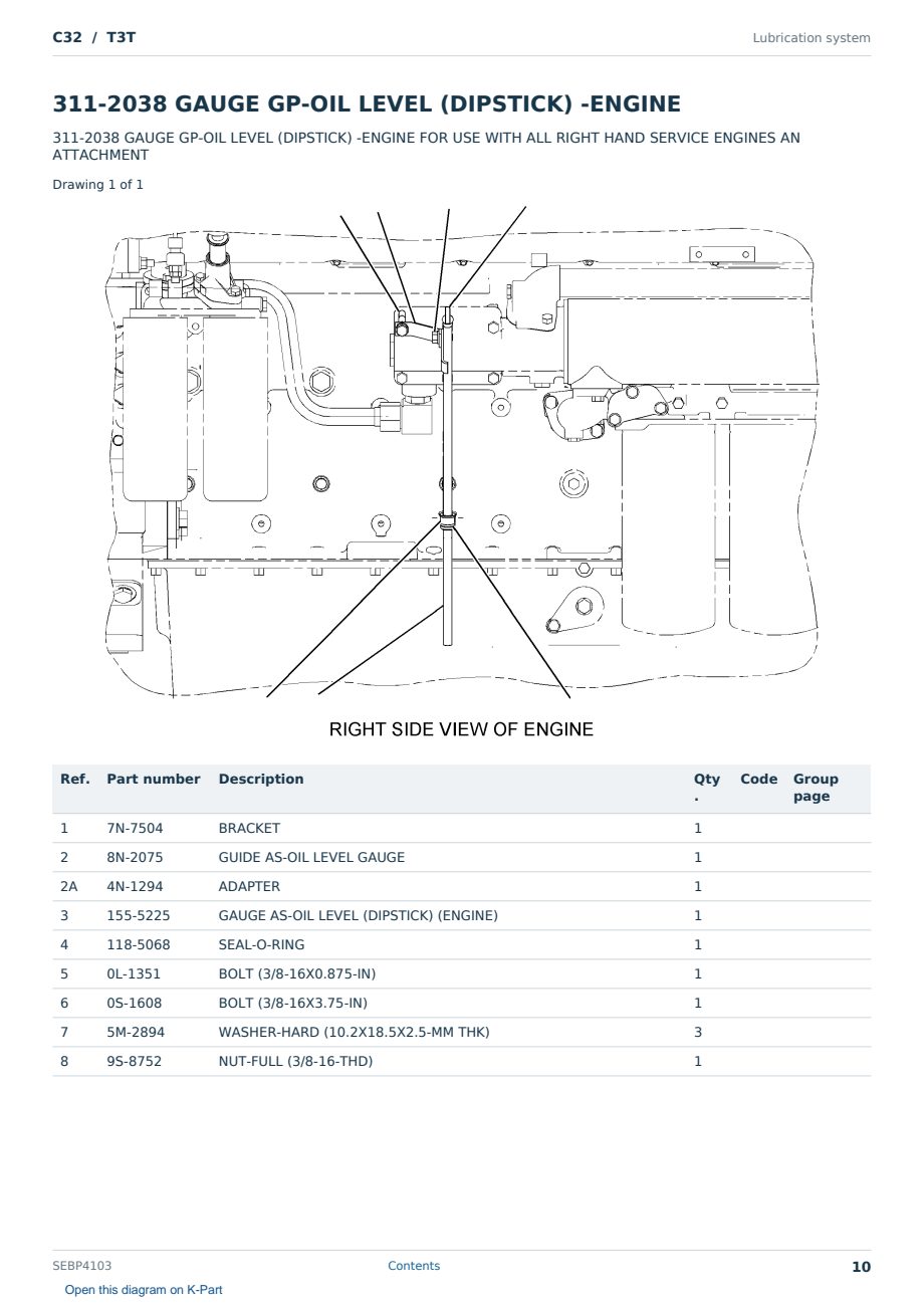 Caterpillar C32 S/N T3T Partsbook SEBP4103 (English) - sample page 10 of 10 Caterpillar C32 S/N T3T Partsbook SEBP4103 (English) - sample page 10 of 10