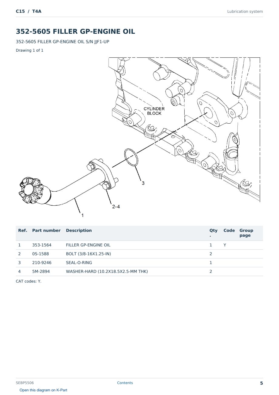 Caterpillar C15 S/N T4A Partsbook SEBP5506 (English) - sample page 5 of 10 Caterpillar C15 S/N T4A Partsbook SEBP5506 (English) - sample page 5 of 10