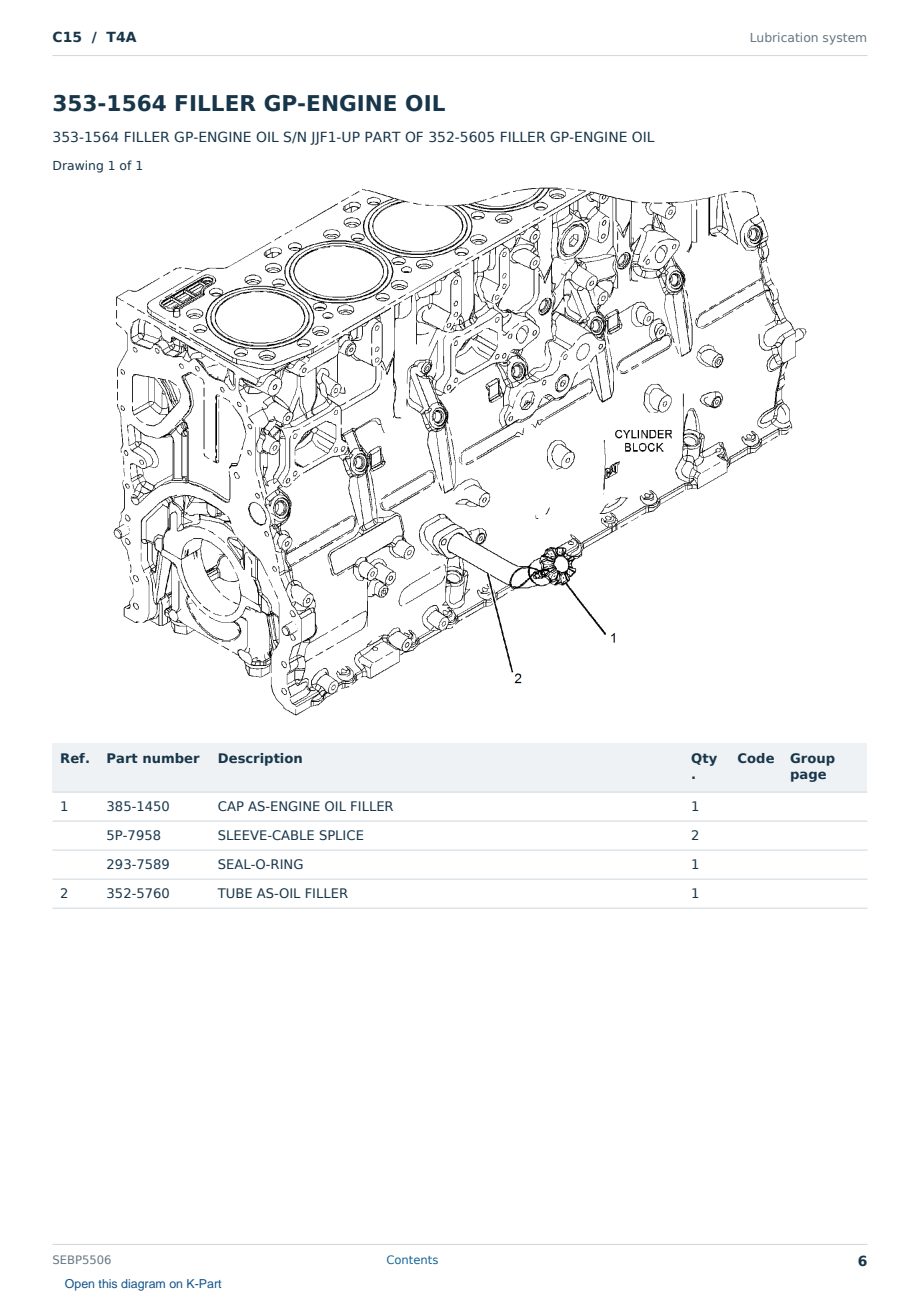 Caterpillar C15 S/N T4A Partsbook SEBP5506 (English) - sample page 6 of 10 Caterpillar C15 S/N T4A Partsbook SEBP5506 (English) - sample page 6 of 10
