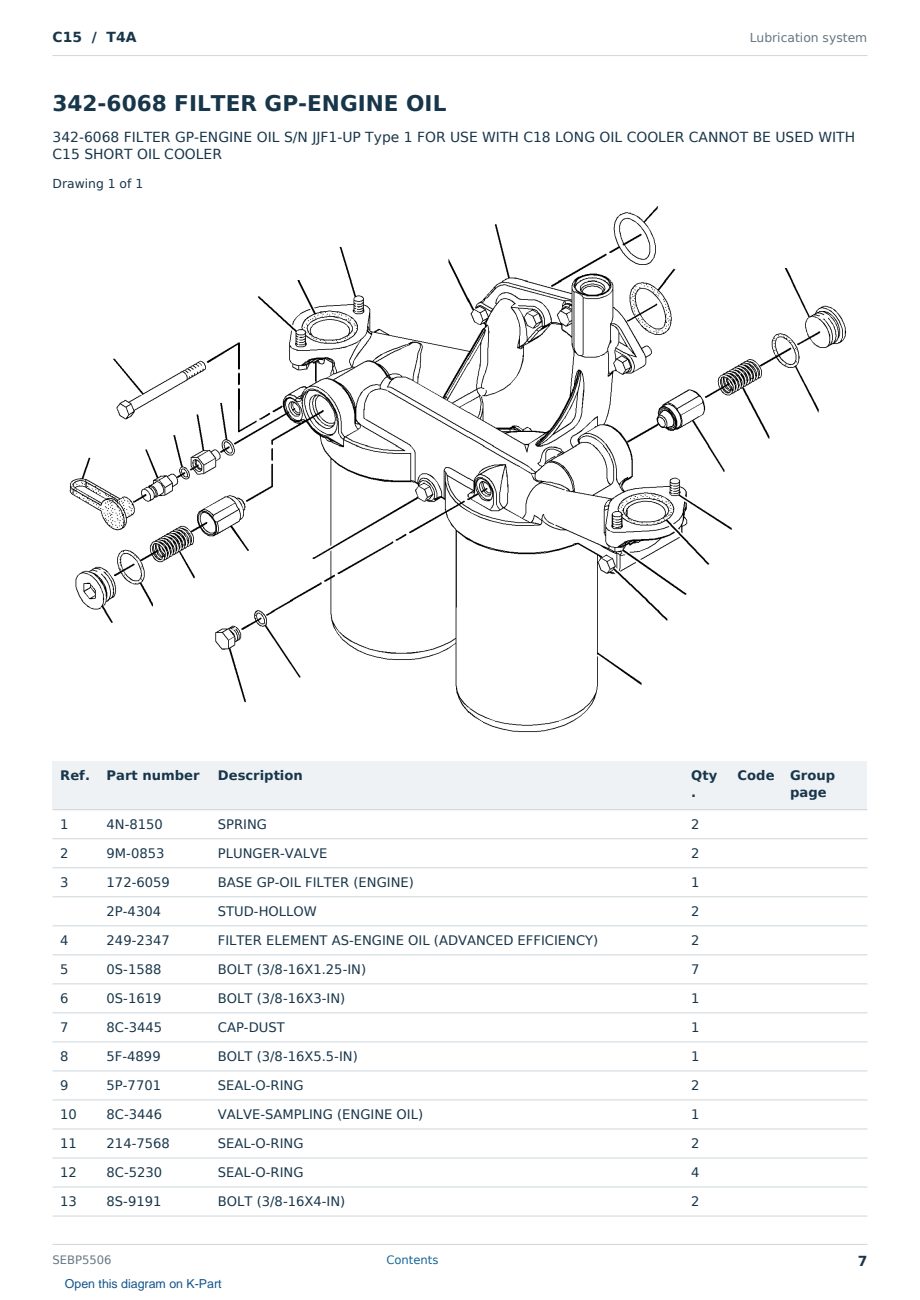Caterpillar C15 S/N T4A Partsbook SEBP5506 (English) - sample page 7 of 10 Caterpillar C15 S/N T4A Partsbook SEBP5506 (English) - sample page 7 of 10
