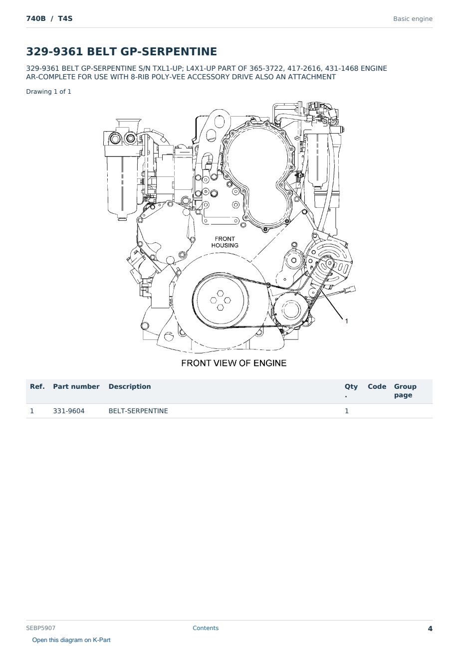 Caterpillar 740B S/N T4S Partsbook SEBP5907 (English) - sample page 4 of 10 Caterpillar 740B S/N T4S Partsbook SEBP5907 (English) - sample page 4 of 10