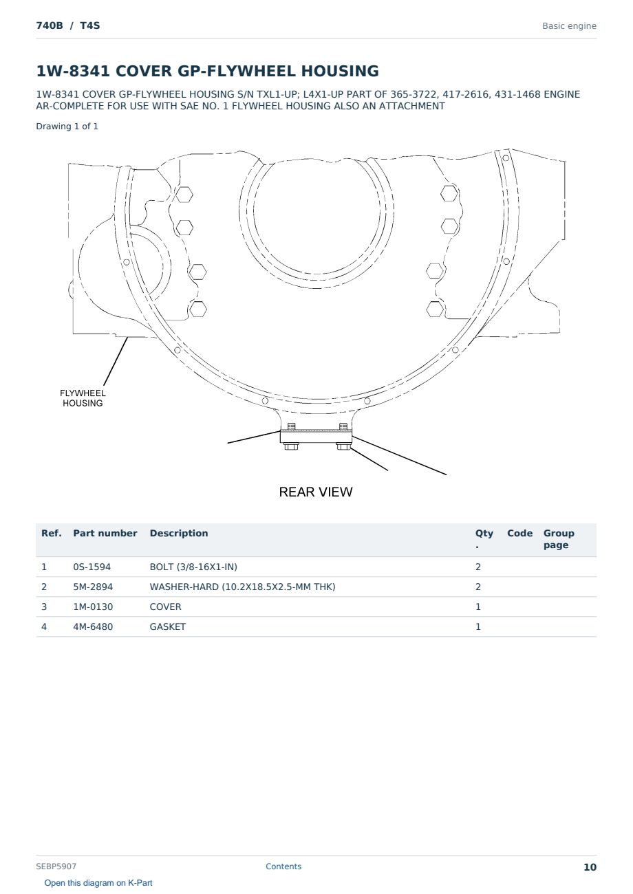 Caterpillar 740B S/N T4S Partsbook SEBP5907 (English) - sample page 10 of 10 Caterpillar 740B S/N T4S Partsbook SEBP5907 (English) - sample page 10 of 10