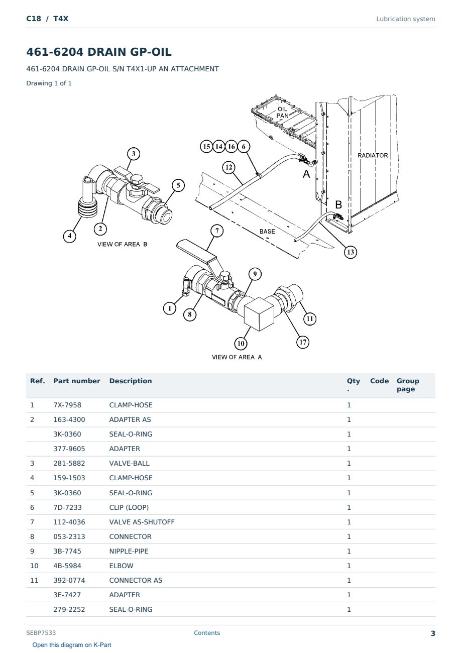 Caterpillar C18 S/N T4X Partsbook SEBP7533 (English) - sample page 3 of 10 Caterpillar C18 S/N T4X Partsbook SEBP7533 (English) - sample page 3 of 10