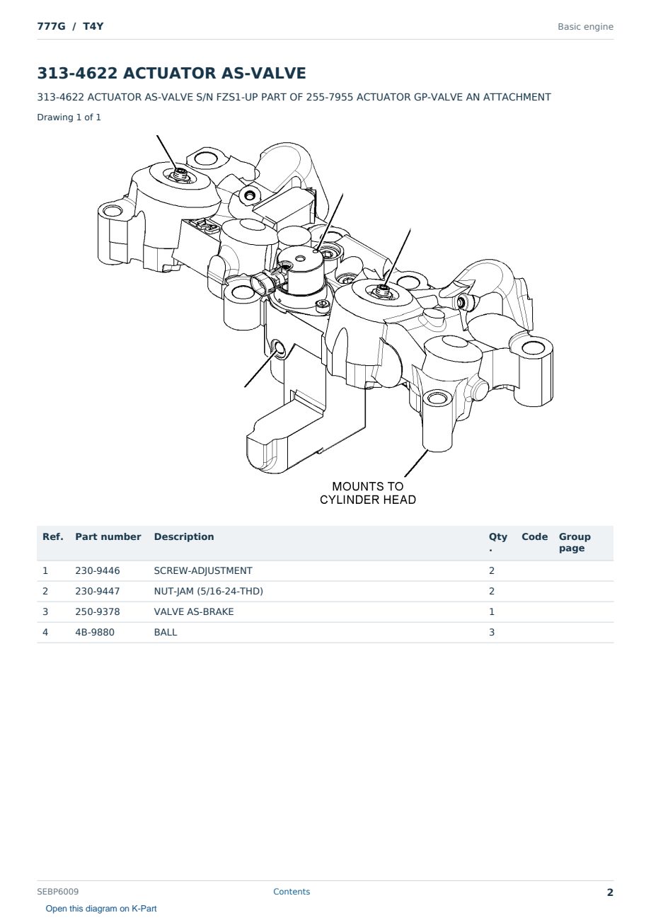 Caterpillar 777G S/N T4Y Partsbook SEBP6009 (English) - sample page 2 of 10 Caterpillar 777G S/N T4Y Partsbook SEBP6009 (English) - sample page 2 of 10