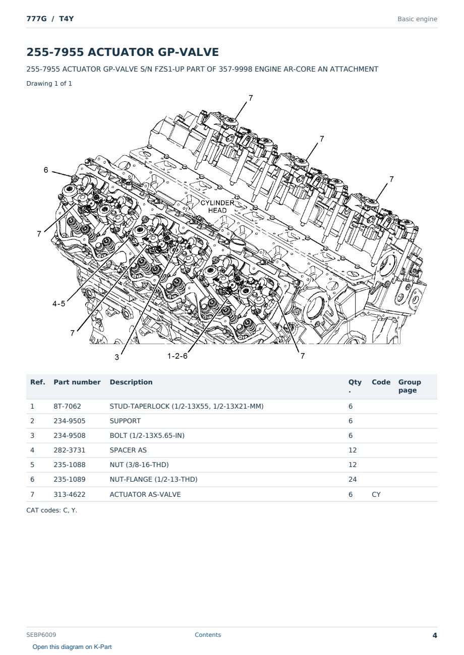 Caterpillar 777G S/N T4Y Partsbook SEBP6009 (English) - sample page 4 of 10 Caterpillar 777G S/N T4Y Partsbook SEBP6009 (English) - sample page 4 of 10