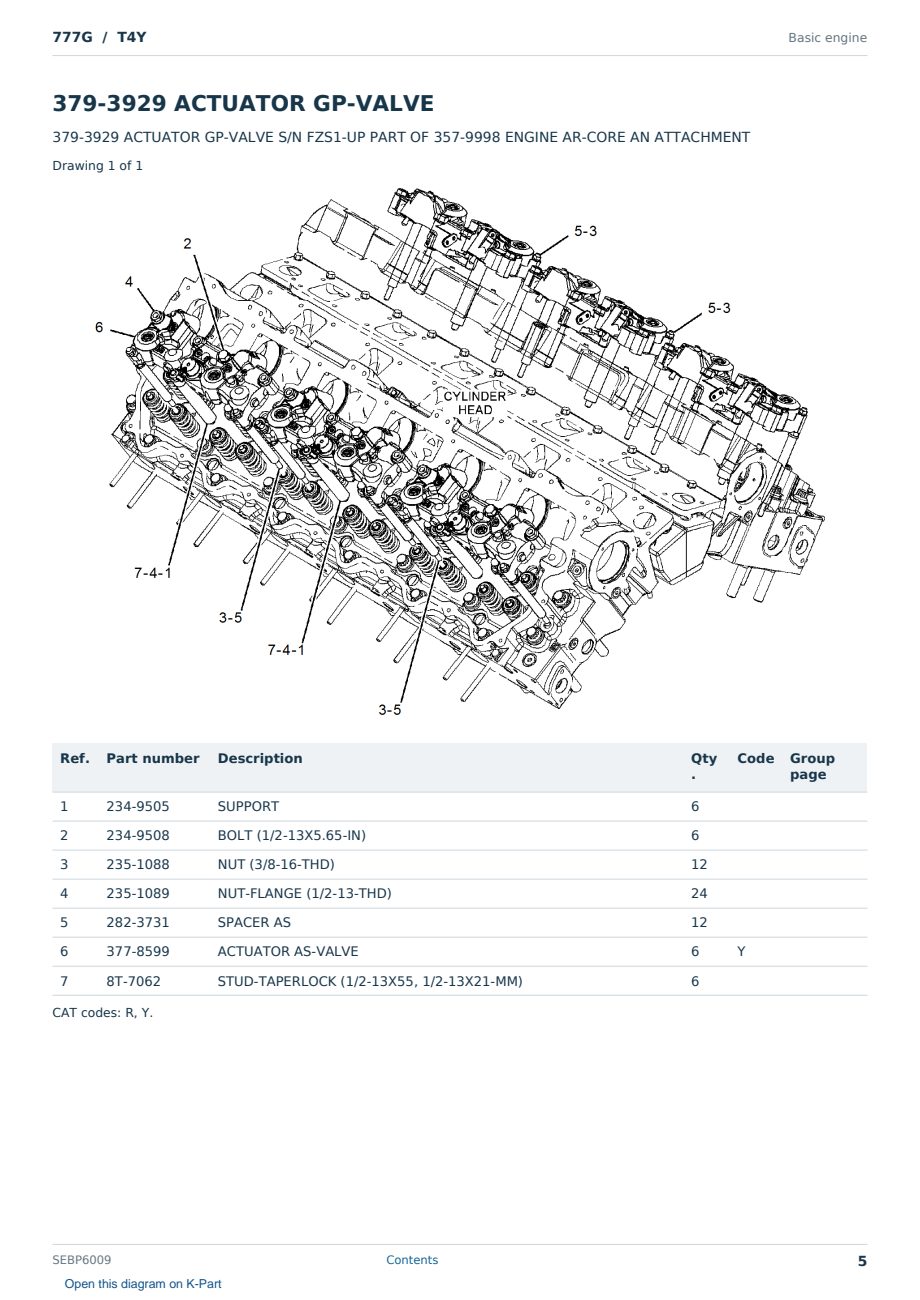 Caterpillar 777G S/N T4Y Partsbook SEBP6009 (English) - sample page 5 of 10 Caterpillar 777G S/N T4Y Partsbook SEBP6009 (English) - sample page 5 of 10