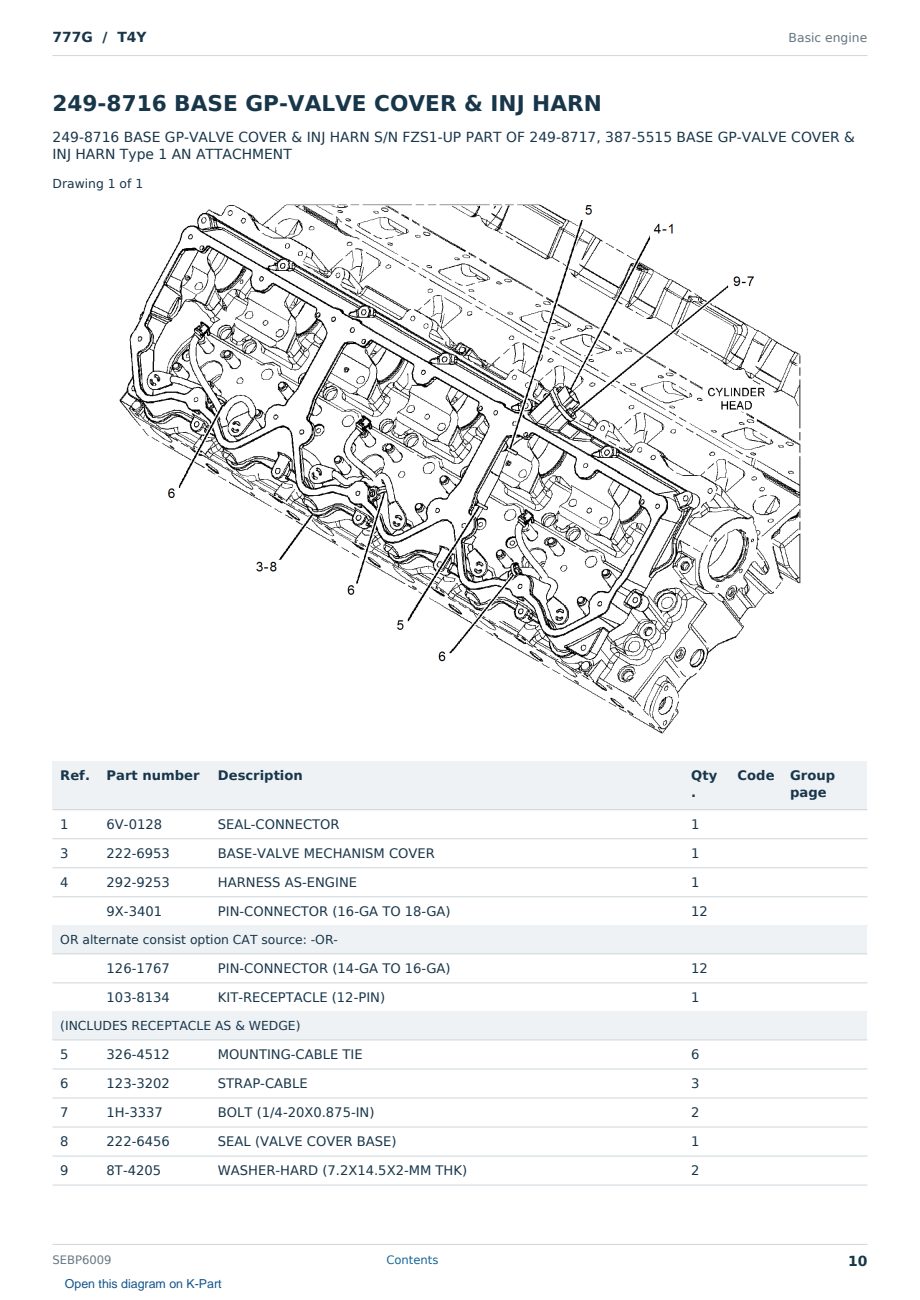 Caterpillar 777G S/N T4Y Partsbook SEBP6009 (English) - sample page 10 of 10 Caterpillar 777G S/N T4Y Partsbook SEBP6009 (English) - sample page 10 of 10