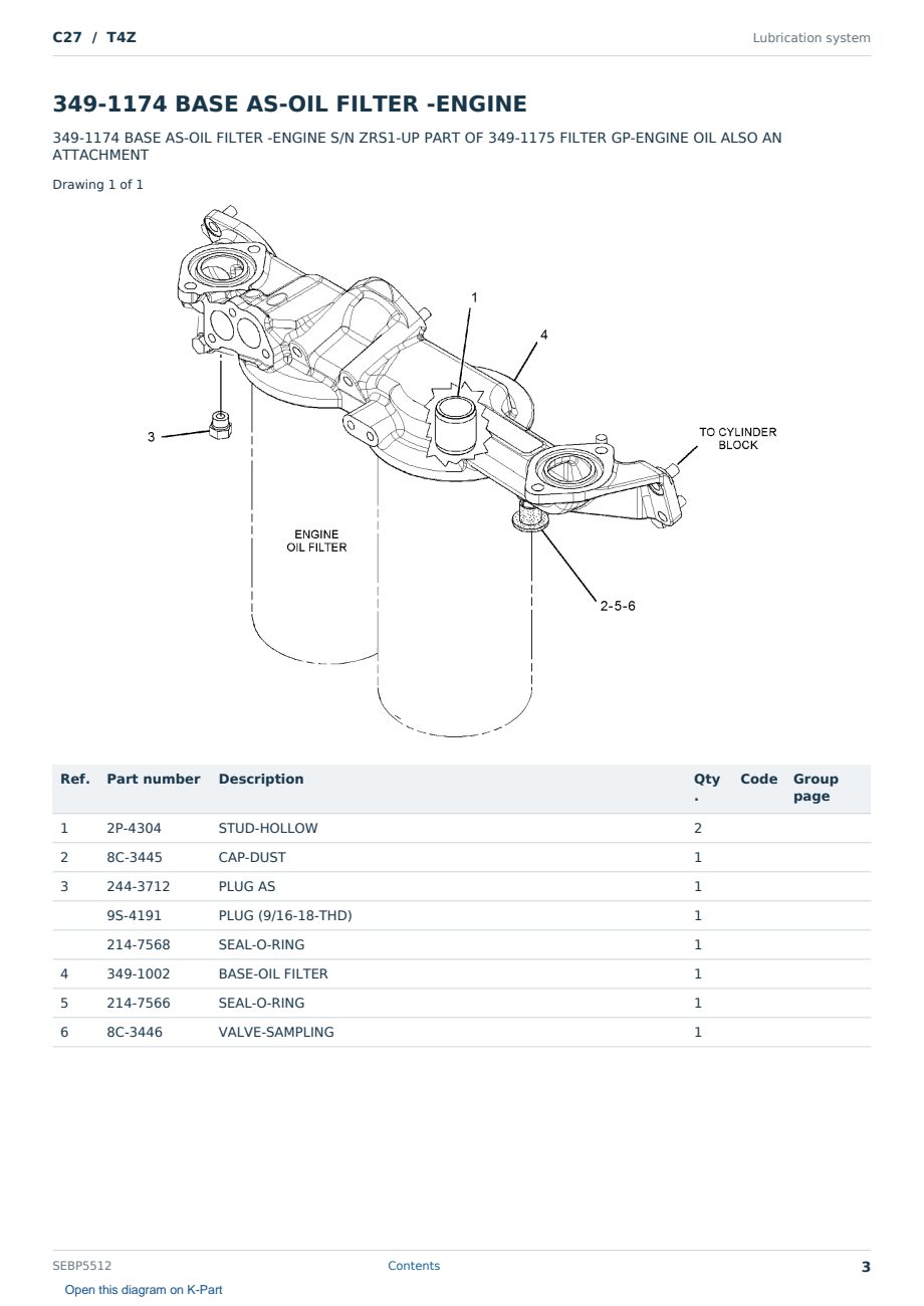 Caterpillar C27 S/N T4Z Partsbook SEBP5512 (English) - sample page 3 of 10 Caterpillar C27 S/N T4Z Partsbook SEBP5512 (English) - sample page 3 of 10