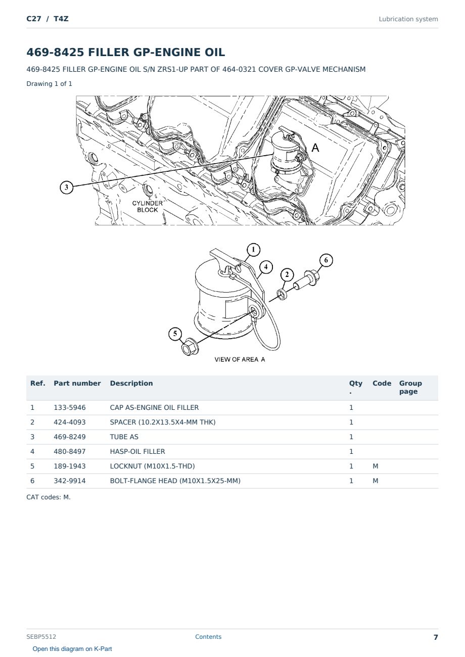 Caterpillar C27 S/N T4Z Partsbook SEBP5512 (English) - sample page 7 of 10 Caterpillar C27 S/N T4Z Partsbook SEBP5512 (English) - sample page 7 of 10