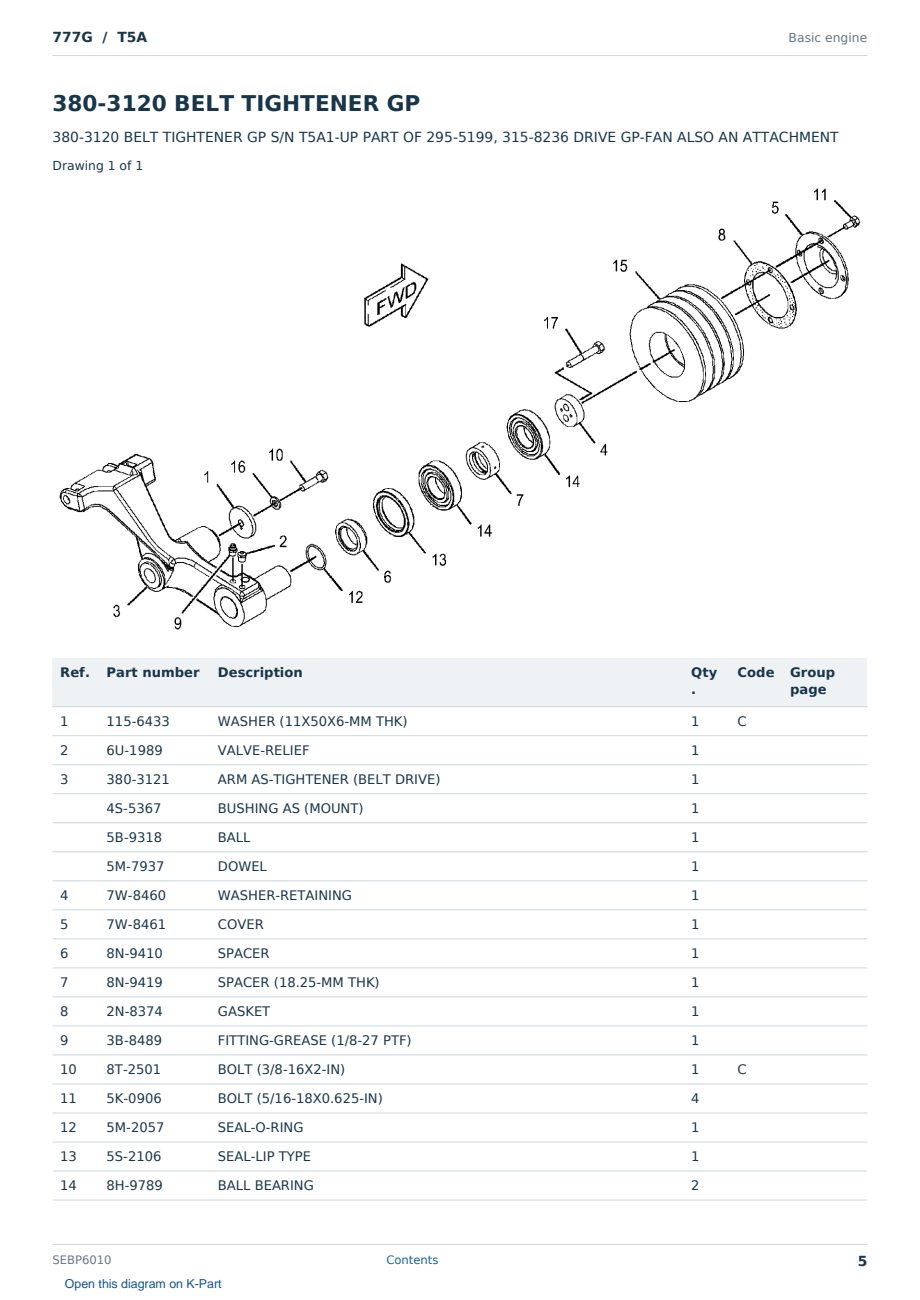 Caterpillar 777G S/N T5A Partsbook SEBP6010 (English) - sample page 5 of 10 Caterpillar 777G S/N T5A Partsbook SEBP6010 (English) - sample page 5 of 10