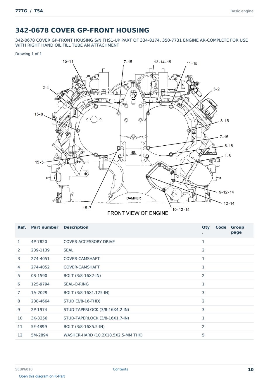 Caterpillar 777G S/N T5A Partsbook SEBP6010 (English) - sample page 10 of 10 Caterpillar 777G S/N T5A Partsbook SEBP6010 (English) - sample page 10 of 10