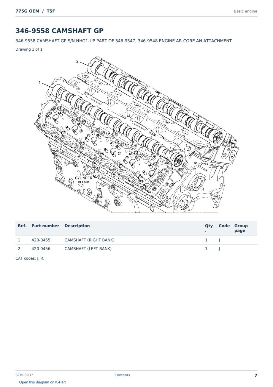 Caterpillar 775G OEM S/N T5F Partsbook SEBP5937 (English) - sample page 7 of 10 Caterpillar 775G OEM S/N T5F Partsbook SEBP5937 (English) - sample page 7 of 10