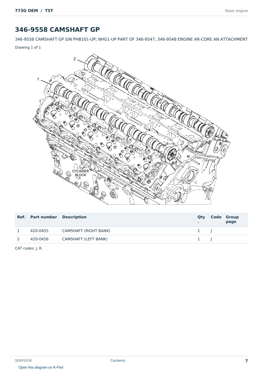 Caterpillar 773G OEM S/N T5T Partsbook SEBP5936 (English) - sample page 7 of 10 Caterpillar 773G OEM S/N T5T Partsbook SEBP5936 (English) - sample page 7 of 10