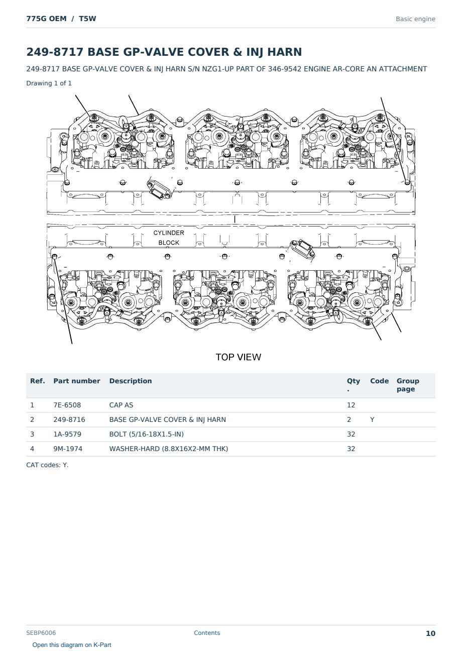 Caterpillar 775G OEM S/N T5W Partsbook SEBP6006 (English) - sample page 10 of 10 Caterpillar 775G OEM S/N T5W Partsbook SEBP6006 (English) - sample page 10 of 10