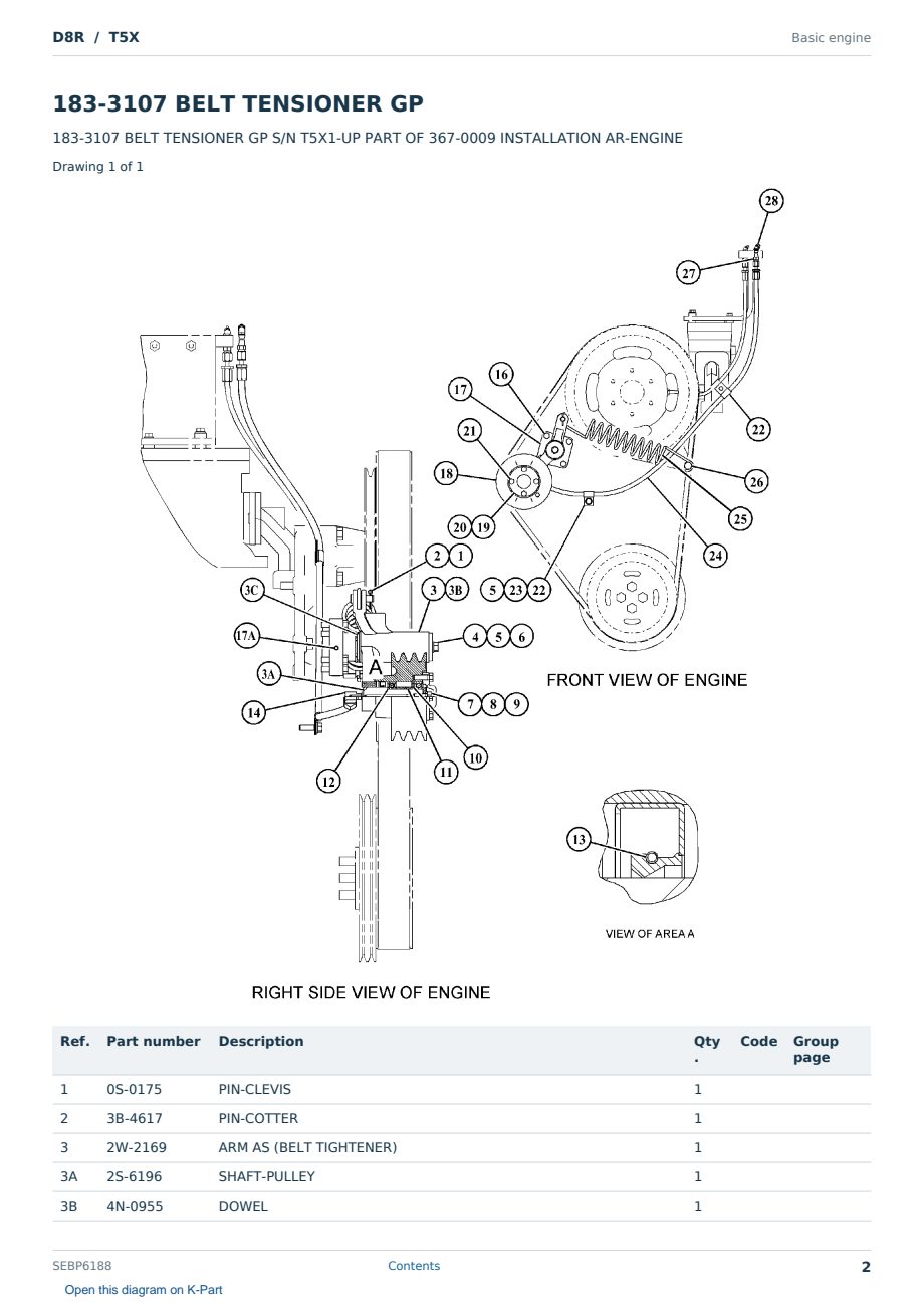 Caterpillar D8R S/N T5X Partsbook SEBP6188 (English) - sample page 2 of 10 Caterpillar D8R S/N T5X Partsbook SEBP6188 (English) - sample page 2 of 10