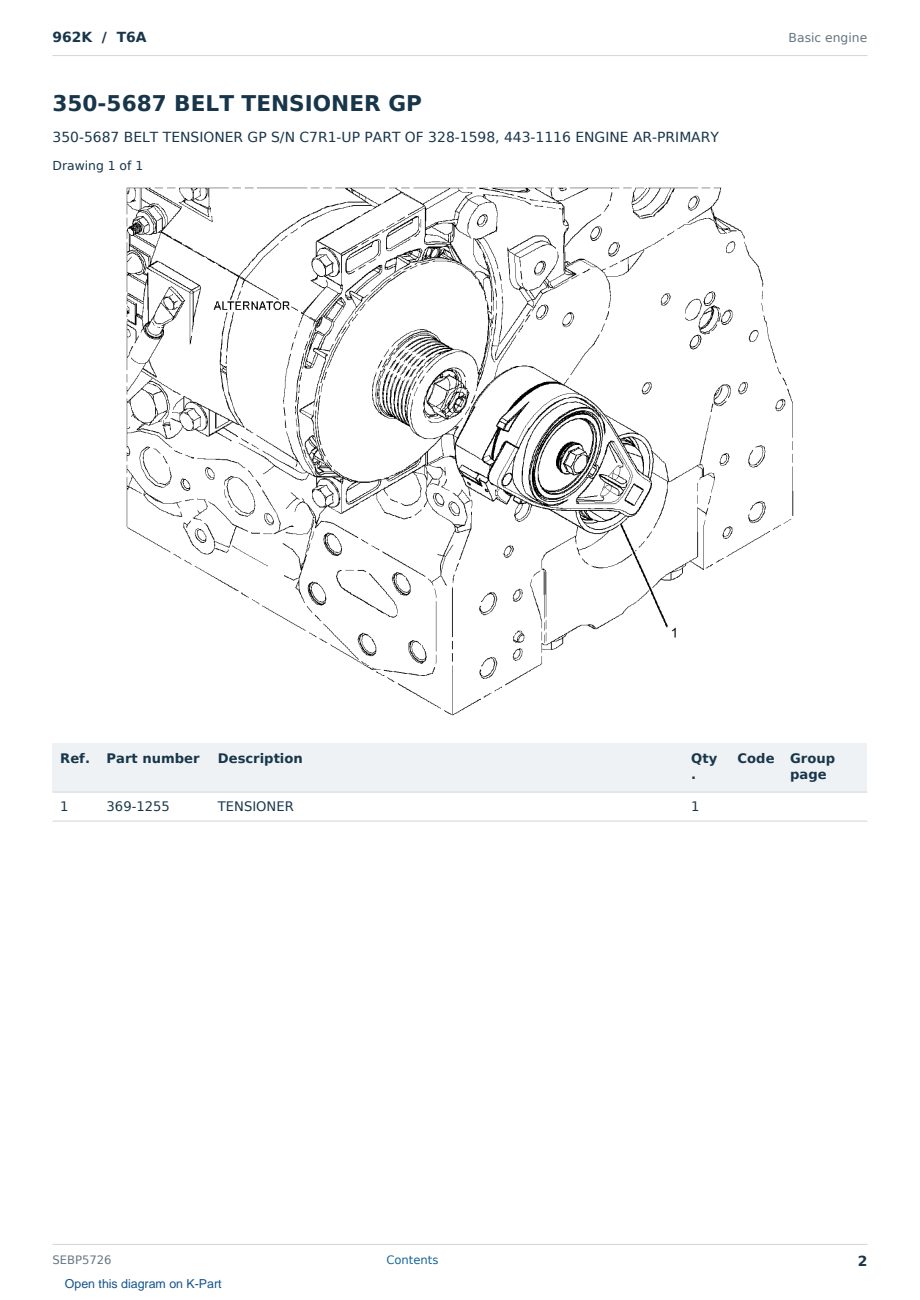 Caterpillar 962K S/N T6A Partsbook SEBP5726 (English) - sample page 2 of 10 Caterpillar 962K S/N T6A Partsbook SEBP5726 (English) - sample page 2 of 10