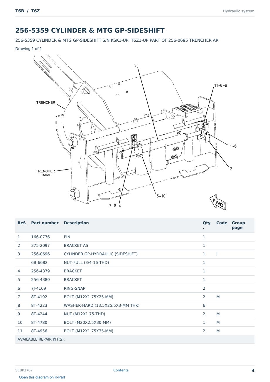 Caterpillar T6B S/N T6Z Partsbook SEBP3767 (English) - sample page 4 of 10 Caterpillar T6B S/N T6Z Partsbook SEBP3767 (English) - sample page 4 of 10