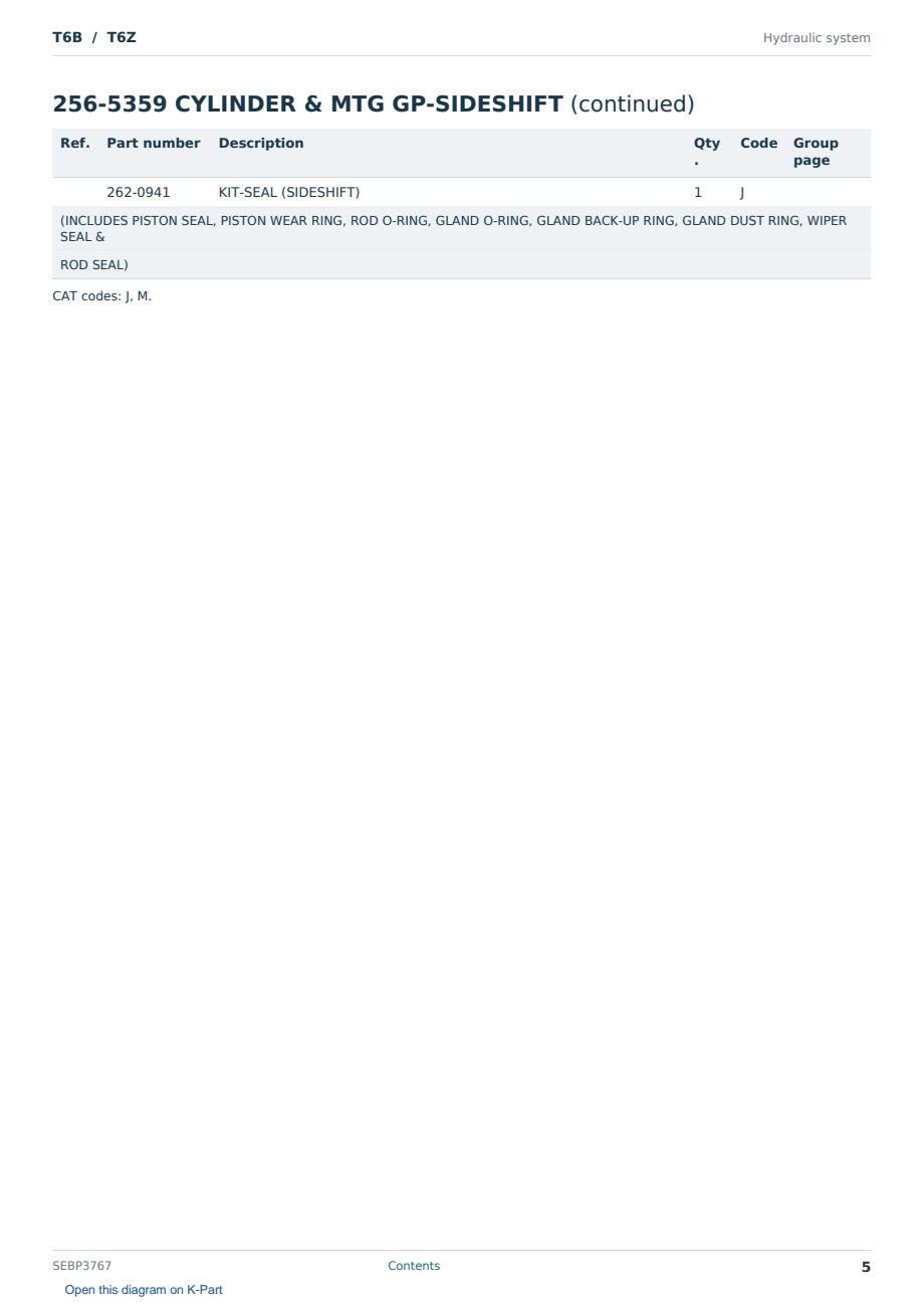 Caterpillar T6B S/N T6Z Partsbook SEBP3767 (English) - sample page 5 of 10 Caterpillar T6B S/N T6Z Partsbook SEBP3767 (English) - sample page 5 of 10