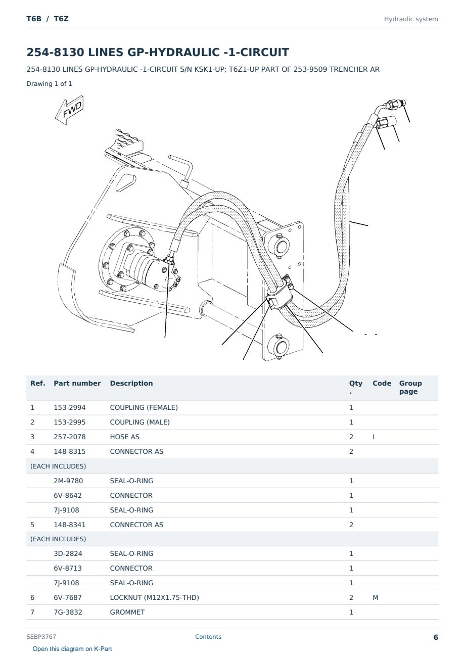Caterpillar T6B S/N T6Z Partsbook SEBP3767 (English) - sample page 6 of 10 Caterpillar T6B S/N T6Z Partsbook SEBP3767 (English) - sample page 6 of 10