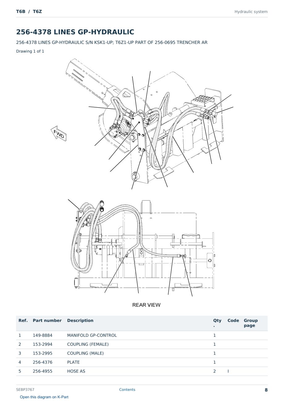Caterpillar T6B S/N T6Z Partsbook SEBP3767 (English) - sample page 8 of 10 Caterpillar T6B S/N T6Z Partsbook SEBP3767 (English) - sample page 8 of 10