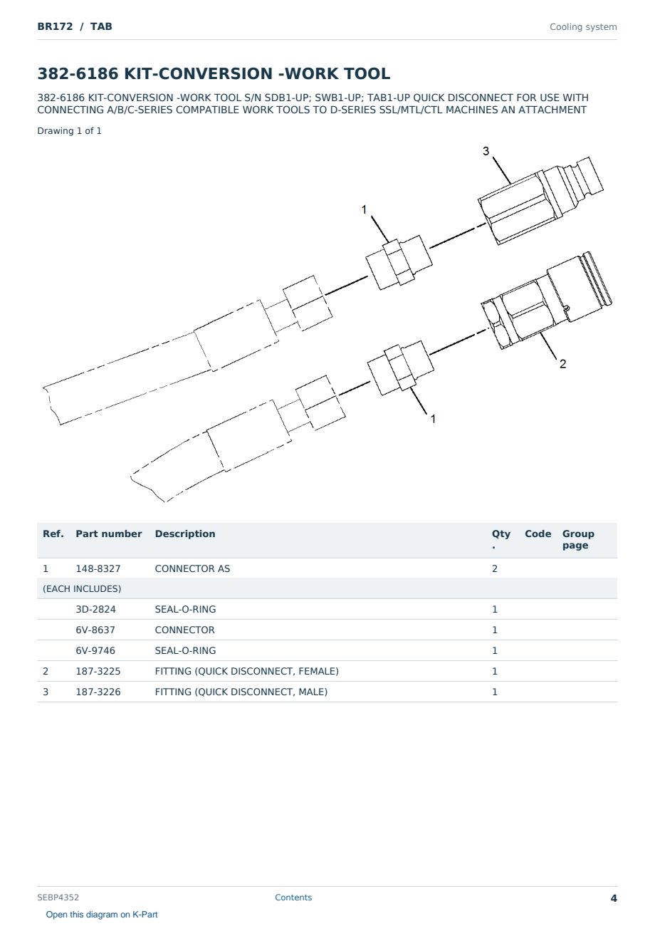 Caterpillar BR172 S/N TAB Partsbook SEBP4352 (English) - sample page 4 of 10 Caterpillar BR172 S/N TAB Partsbook SEBP4352 (English) - sample page 4 of 10