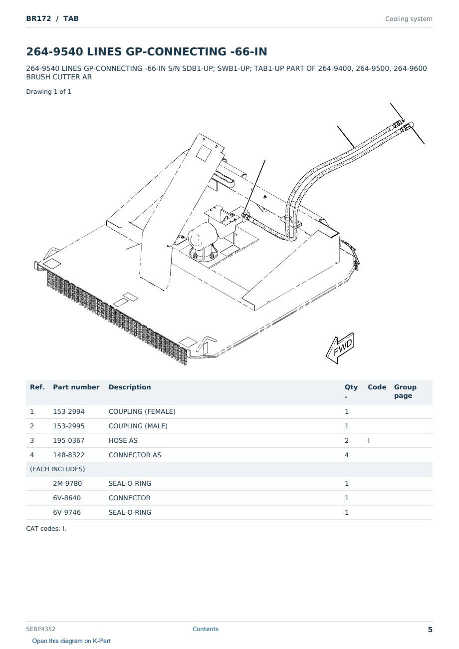 Caterpillar BR172 S/N TAB Partsbook SEBP4352 (English) - sample page 5 of 10 Caterpillar BR172 S/N TAB Partsbook SEBP4352 (English) - sample page 5 of 10