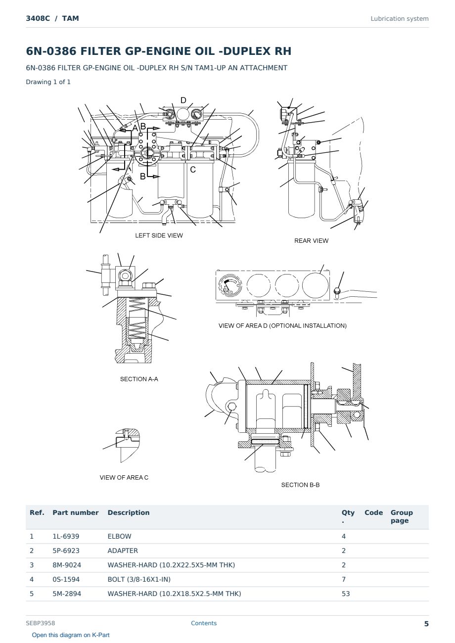 Caterpillar 3408C S/N TAM Partsbook SEBP3958 (English) - sample page 5 of 10 Caterpillar 3408C S/N TAM Partsbook SEBP3958 (English) - sample page 5 of 10