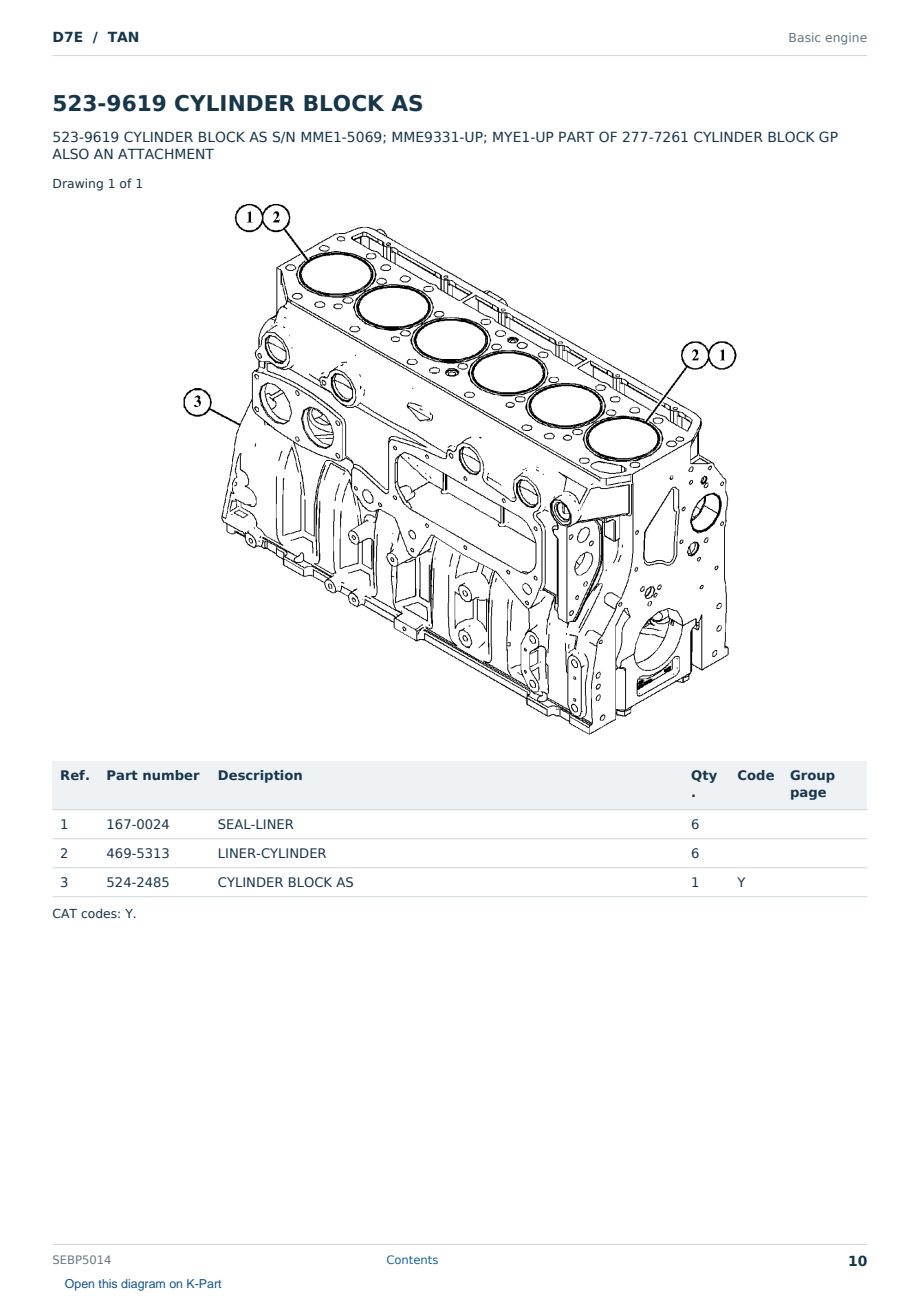 Caterpillar D7E S/N TAN Partsbook SEBP5014 (English) - sample page 10 of 10 Caterpillar D7E S/N TAN Partsbook SEBP5014 (English) - sample page 10 of 10