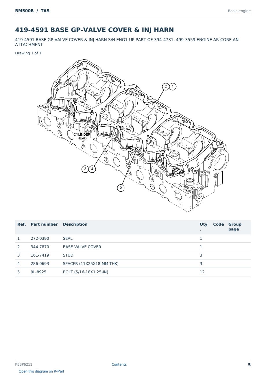 Caterpillar RM500B S/N TAS Partsbook KEBP6211 (English) - sample page 5 of 10 Caterpillar RM500B S/N TAS Partsbook KEBP6211 (English) - sample page 5 of 10