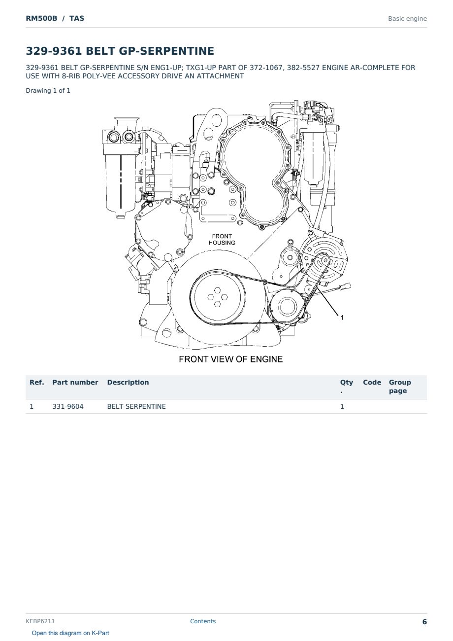 Caterpillar RM500B S/N TAS Partsbook KEBP6211 (English) - sample page 6 of 10 Caterpillar RM500B S/N TAS Partsbook KEBP6211 (English) - sample page 6 of 10