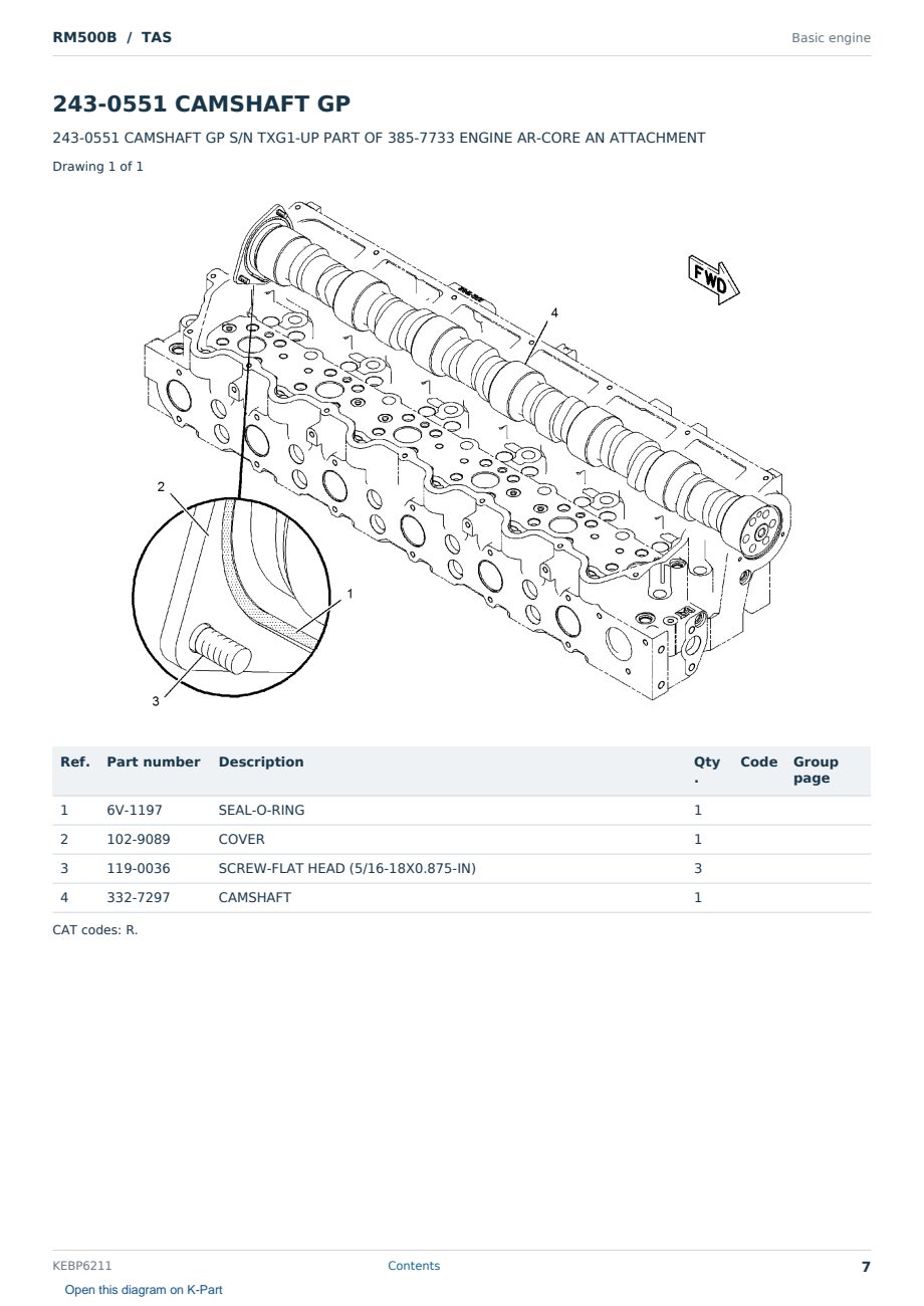 Caterpillar RM500B S/N TAS Partsbook KEBP6211 (English) - sample page 7 of 10 Caterpillar RM500B S/N TAS Partsbook KEBP6211 (English) - sample page 7 of 10